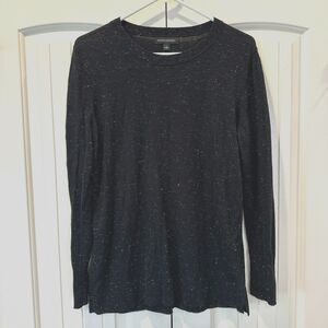 WMS Banana Republic 'Sparkle Crew' Lightweight Black & Gold Metallic Sweater L